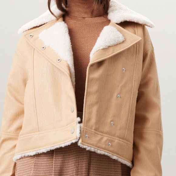 Derek Lam Collective Oversized Shearling Jacket, M - Picture 2 of 11
